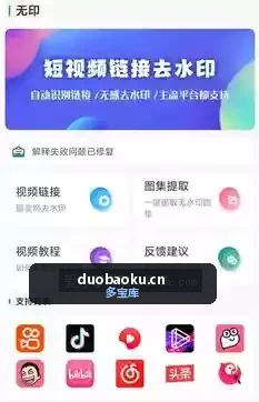 无印v2.5 短视频解析去水印工具 界面截图