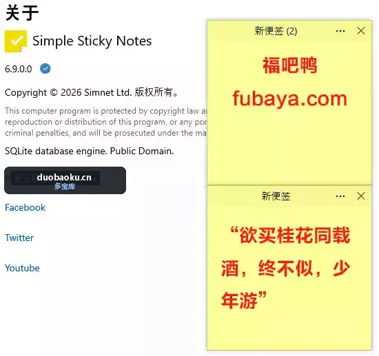 Simple Sticky Notes v6.9 电脑桌面便签助手 界面截图