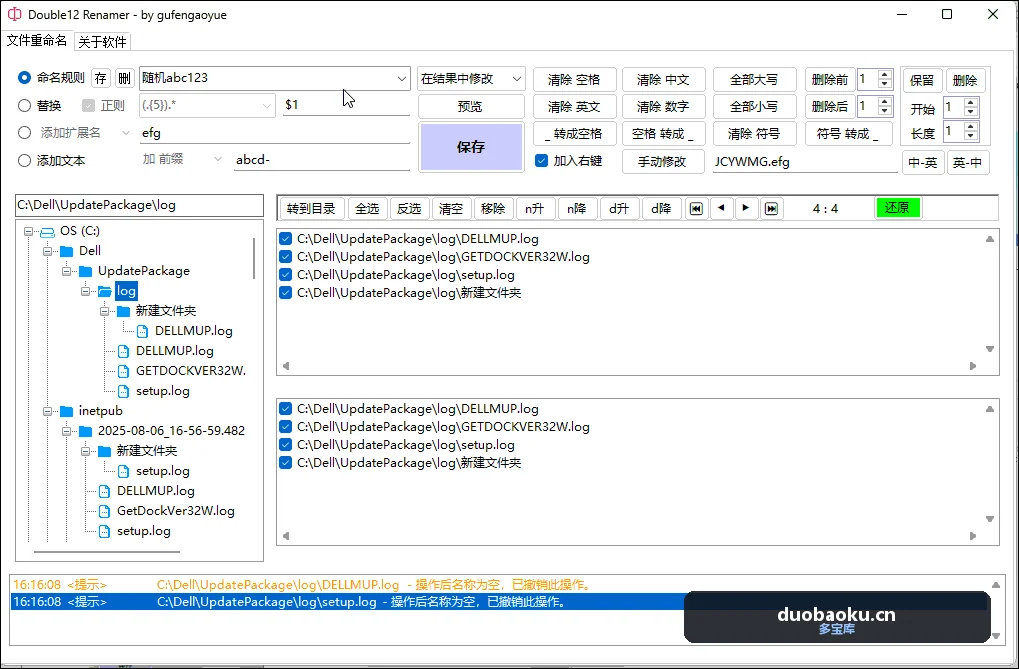 Double12 Renamer_v1.5.1 批量重命名工具 支持翻译 界面截图